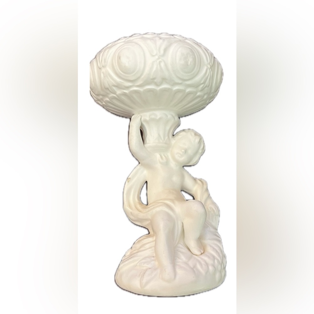 Vintage Inarco boy holding pedestal bowl trinket vase